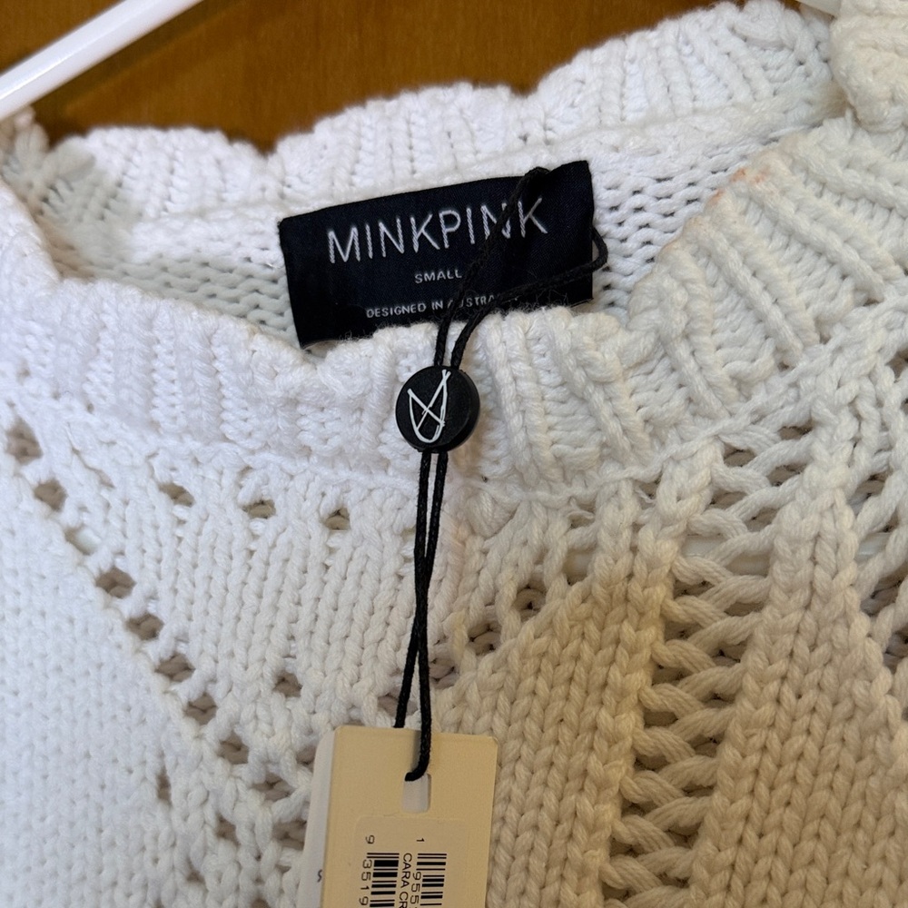 NWT White Knit Sweater by MinkPink size Small - Picture 6 of 8